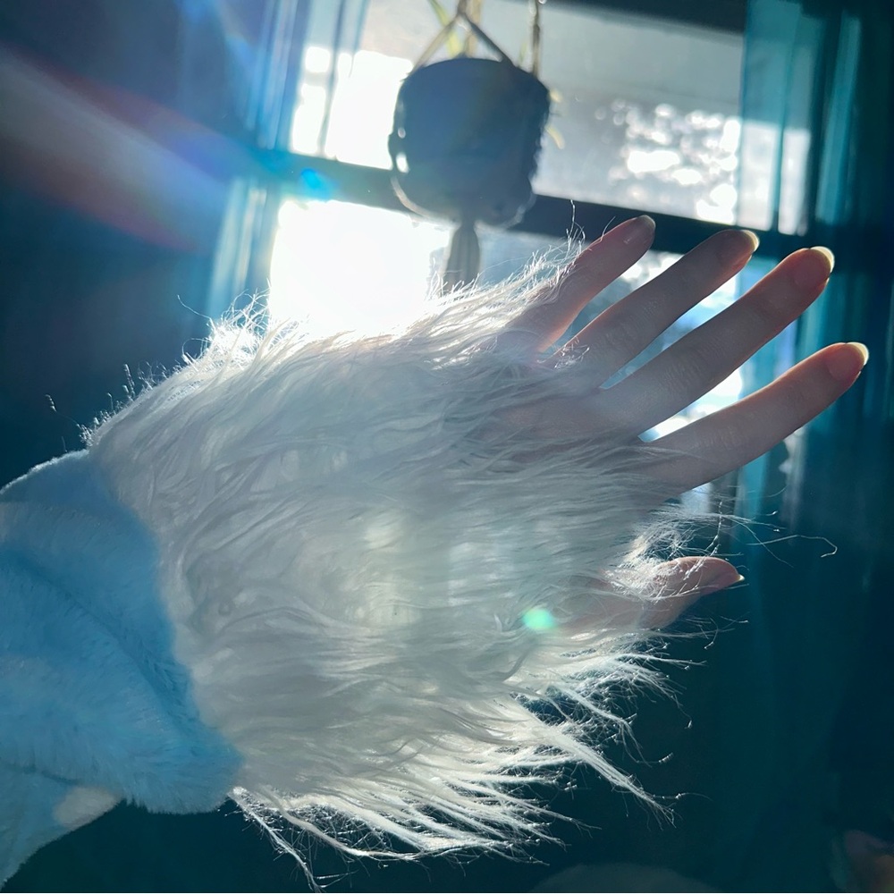 🪻[ Dolls Kill ] x dELiA*s Dreamscape Love Faux Fur Cloud Print Coat Festival - Picture 5 of 13